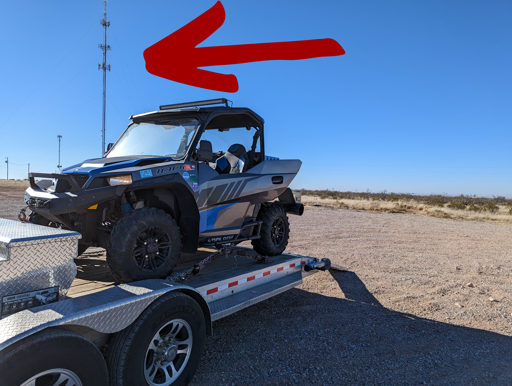 You can see the cell and radio towers in the background…